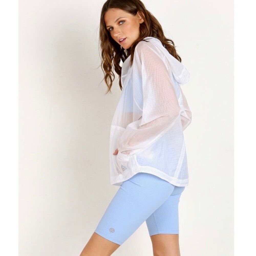 Reebok Womens Packable Parachute Anorak Jacket, NEW White, XL